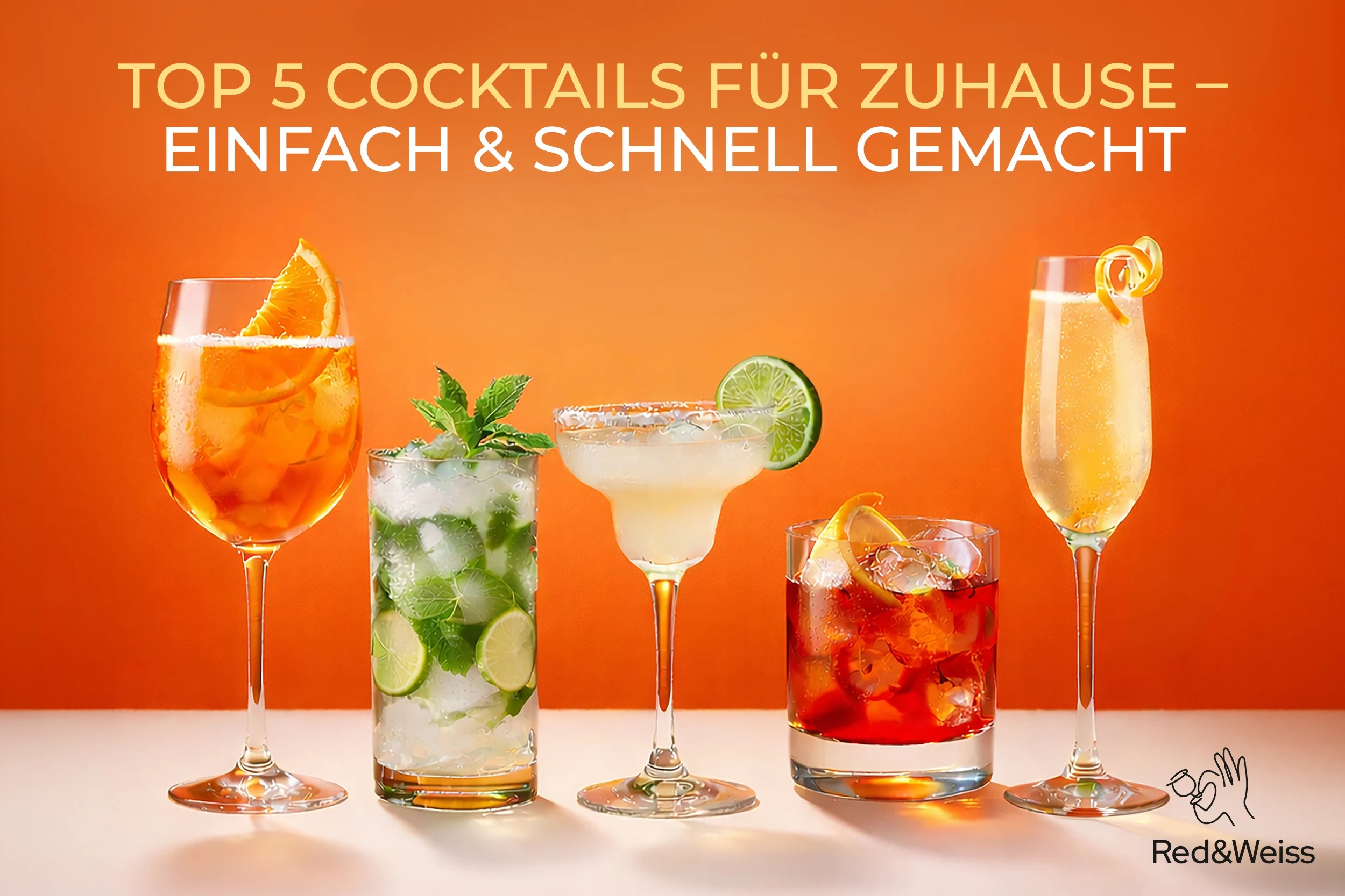 Top 5 Cocktails für Zuhause – einfach & schnell gemacht